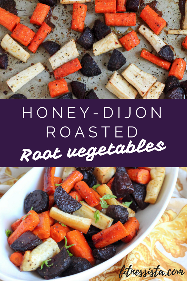 Roasted root vegetables with Dijon honey