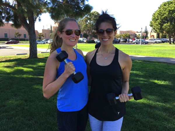 Anna and I with weights