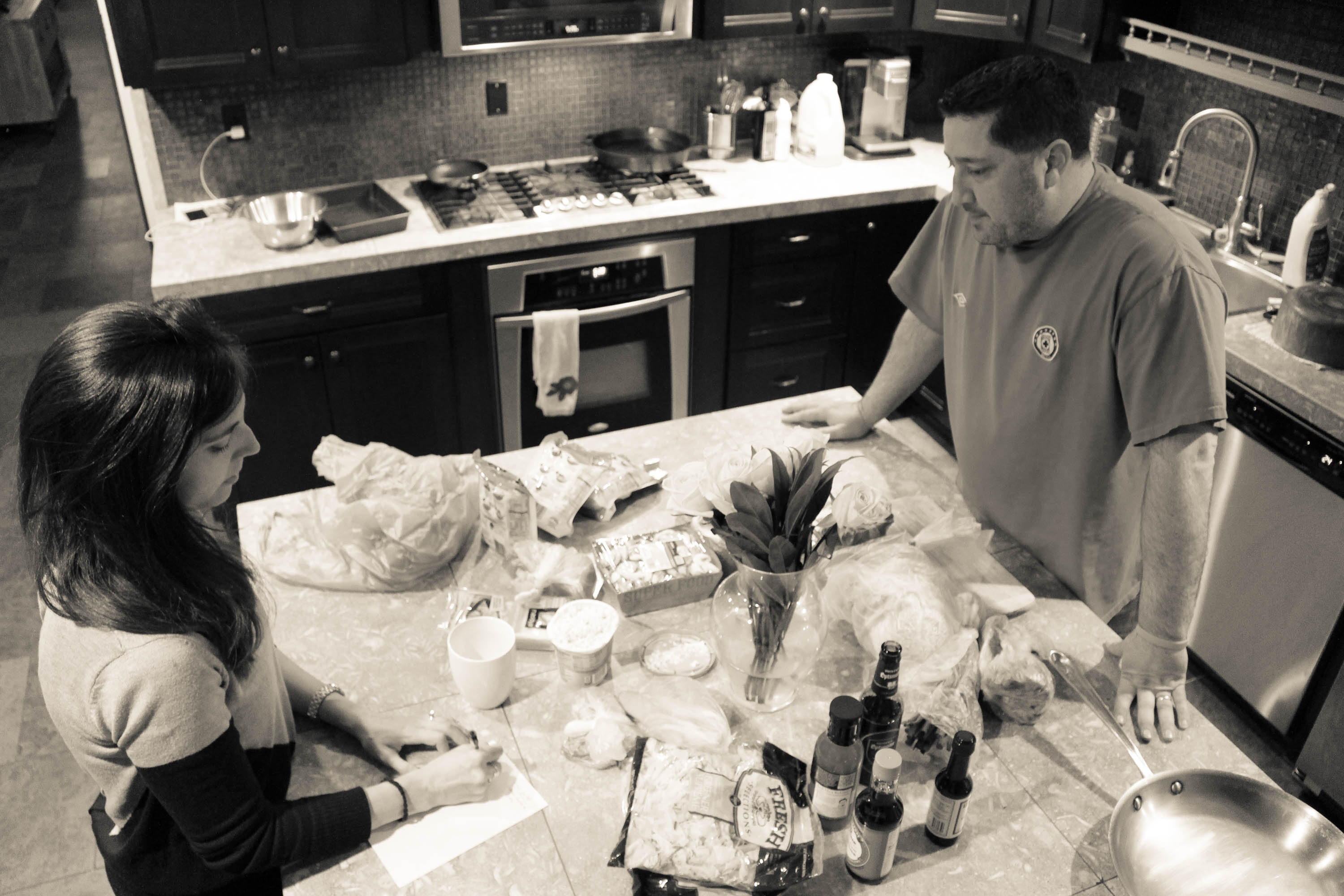 Me and Uncle E at the kitchen island