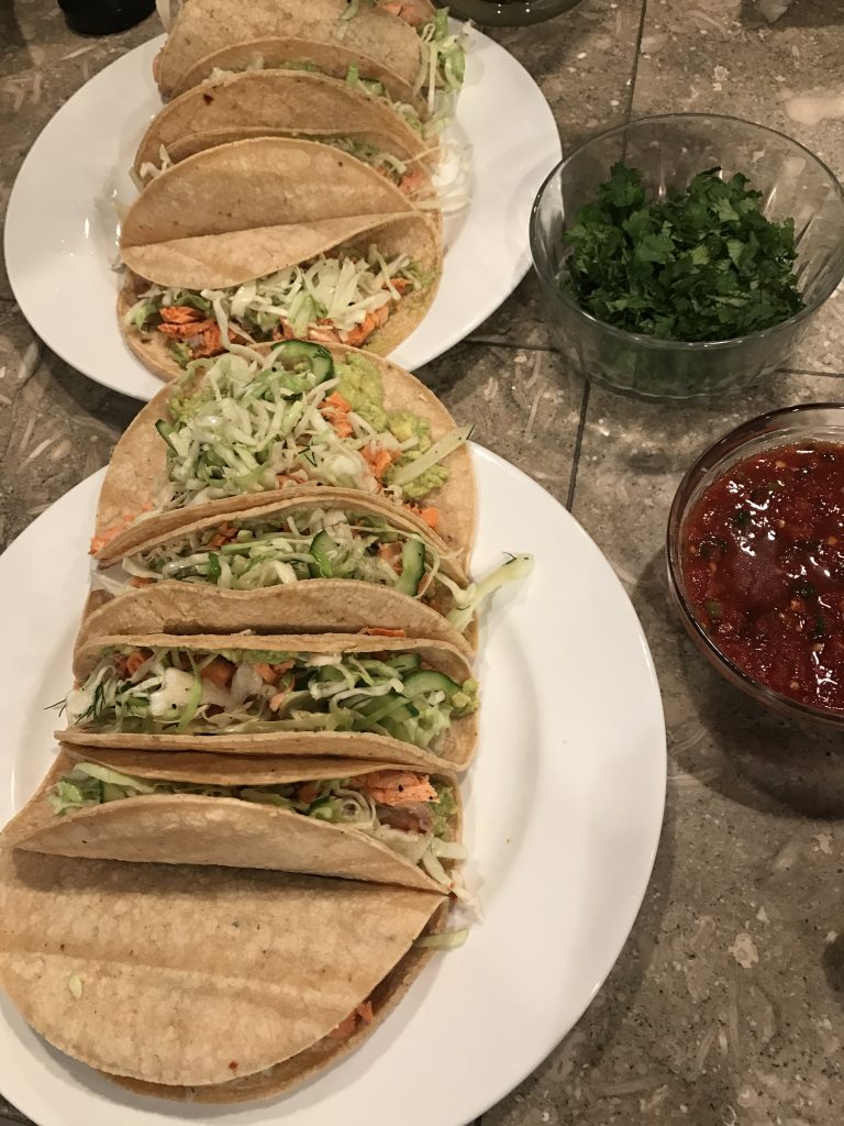 salmon tacos