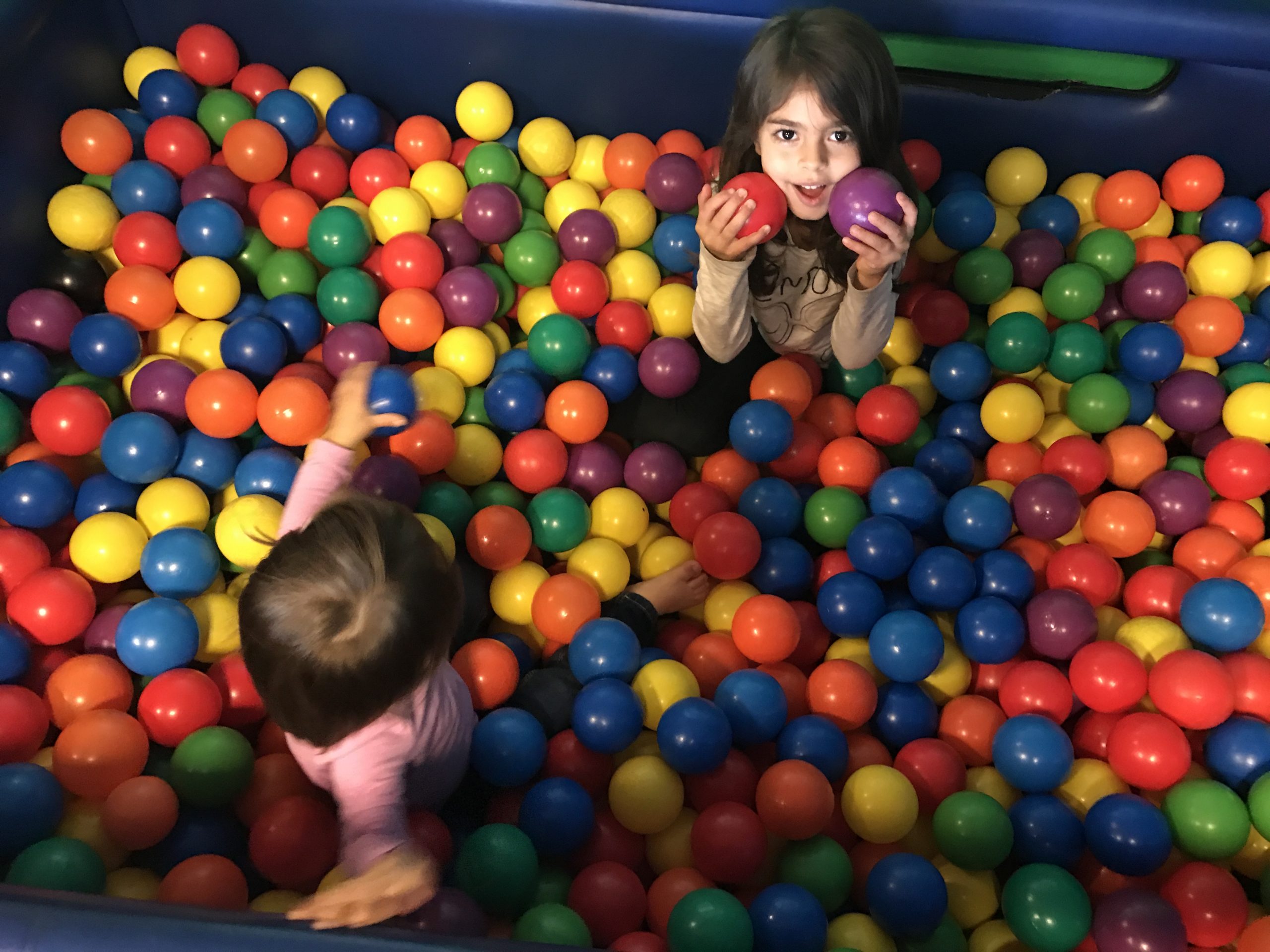 the girls in the ball pit