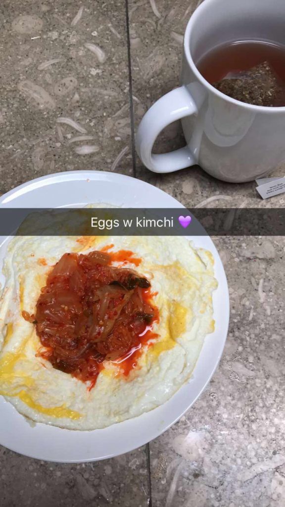 Eggs with kimchi