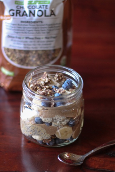 chia pudding with fruit and granola