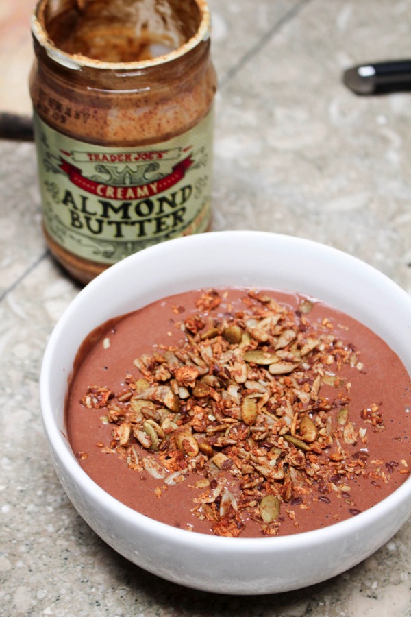 Chocolate protein acai bowl