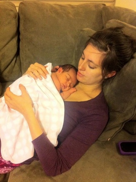 Gina and newborn Liv