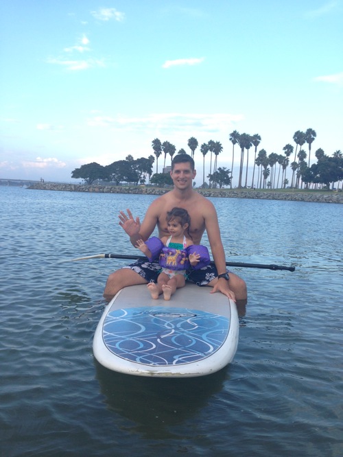 The Pilot and Livi Paddleboarding