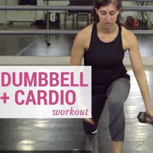 This is a total body strength and cardio workout using only a pair of dumbbells and your own body weight. Watch the quick how-to video, and save for your next gym session! Perfect for a quick and sweaty workout. fitnessista.com