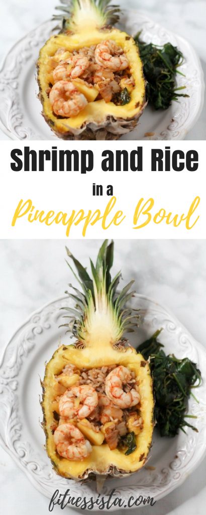 Shrimp and Rice in a Pineapple Bowl
