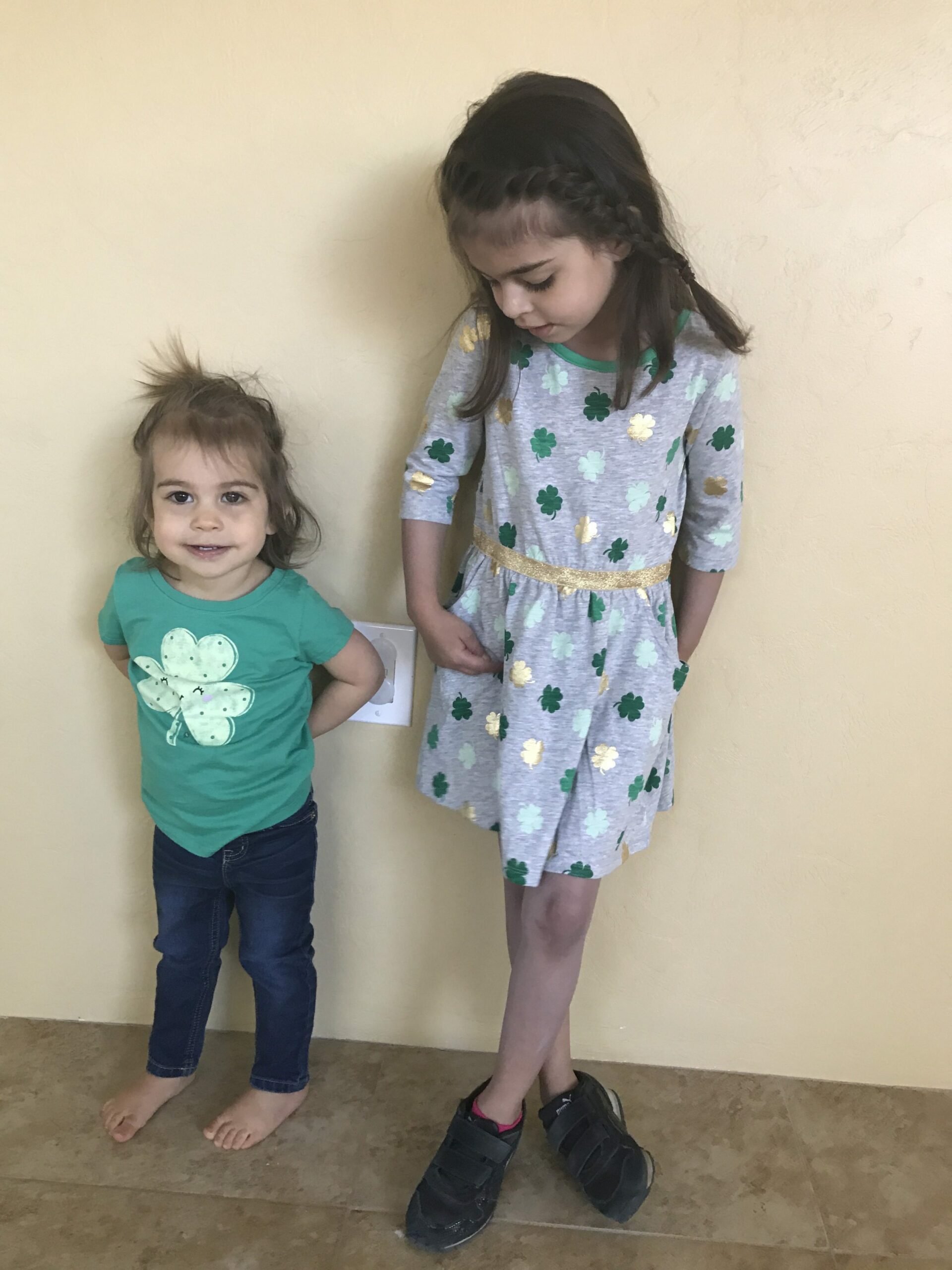 The girls dressed for St Paddy's Day