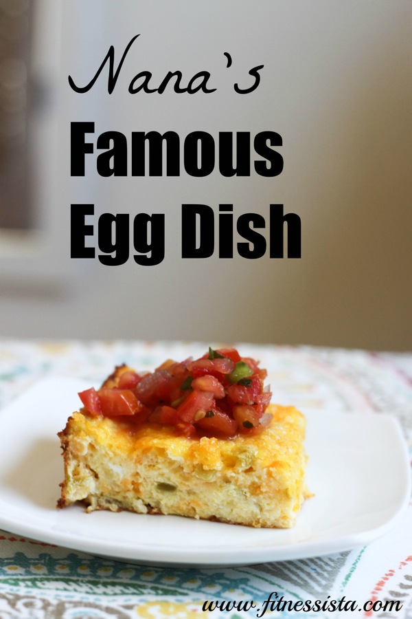 The BEST egg casserole for brunches. It has bold green chile flavor and is amazing with pico de gallo salsa. Save for any upcoming holidays or parties! fitnessista.com