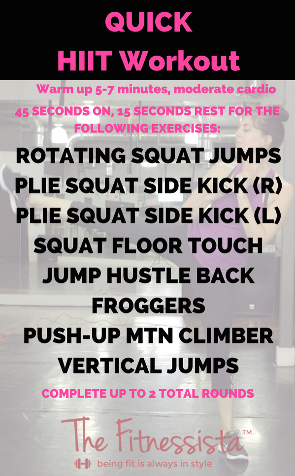 Quick HIIT workout (bodyweight only!) - The Fitnessista