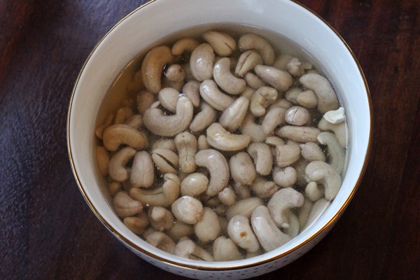 Soaked cashews