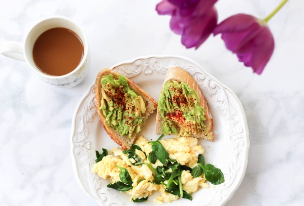 avocado sourdough toast and eggs