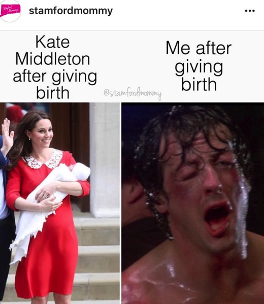 Kate Middleton after giving birth vs Me after giving birth
