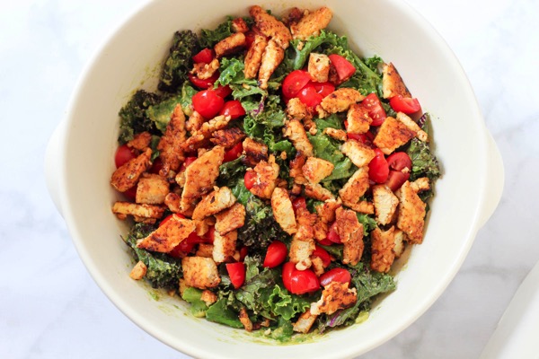 tempeh bacon salad with kale