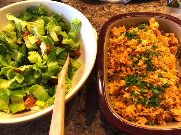 Rice and salad