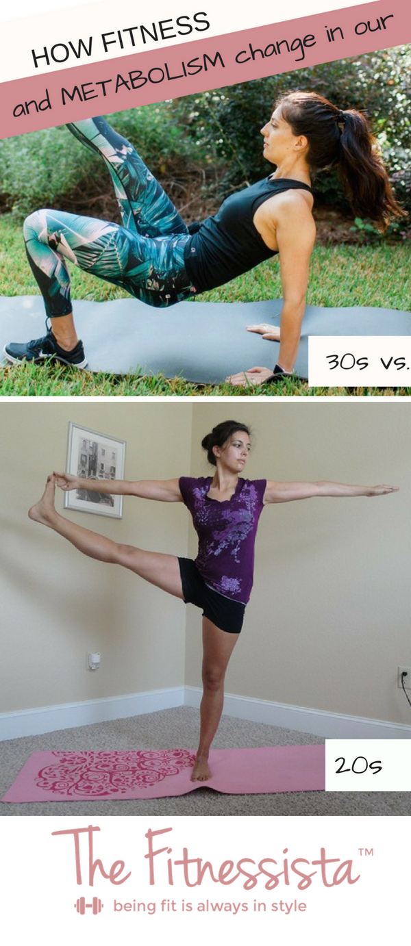 How fitness and metabolism change in our 30s vs. our 20s. Lots of tips for maintaining our fitness over time. fitnessista.com