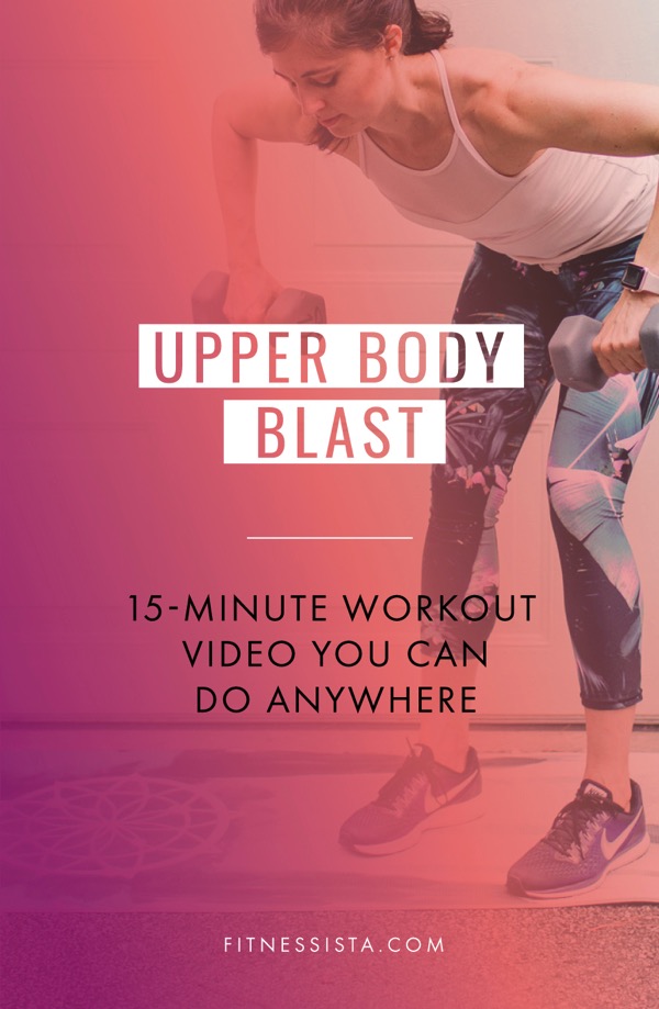 This is 15-minute upper body workout that you can do at home or the gym with only a pair of dumbbells. Follow prenatal and low impact modifications in the video! fitnessista.com