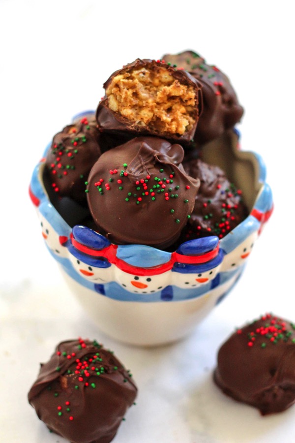 Chocolate almond butter crunch truffles 7