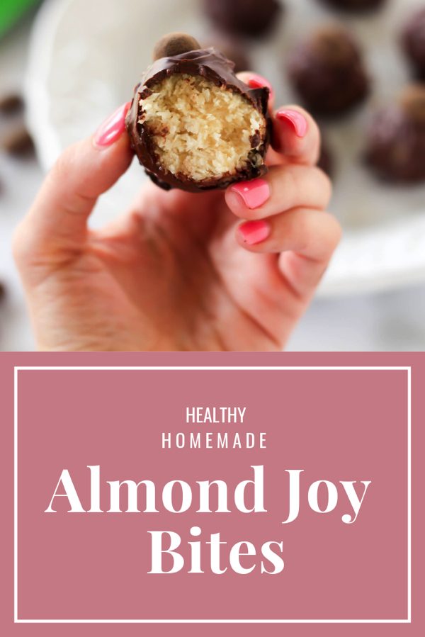 Healthy homemade almond joy bites