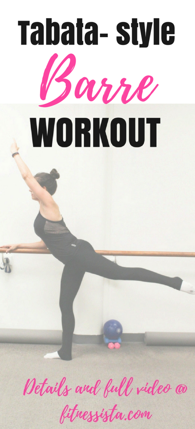 Tabata style barre workout with video