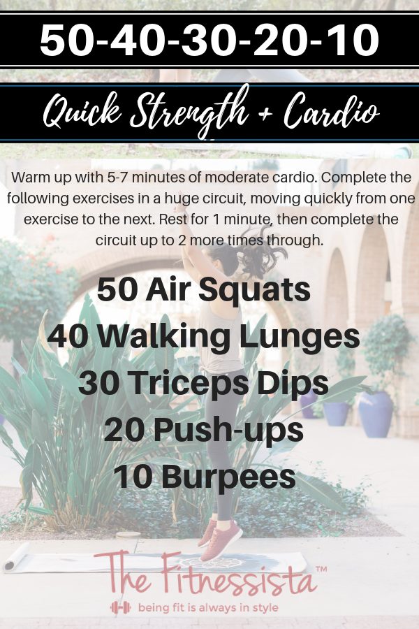 50-40-30-20-10 Workout! Play with rep structure and your workout will fly by! Get the form cues and details at fitnessista.com