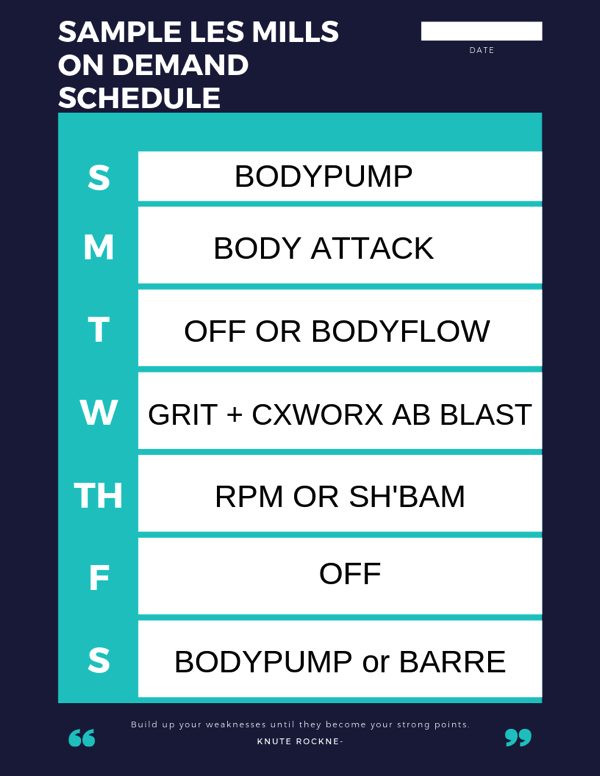 Sample les mills on demand schedule