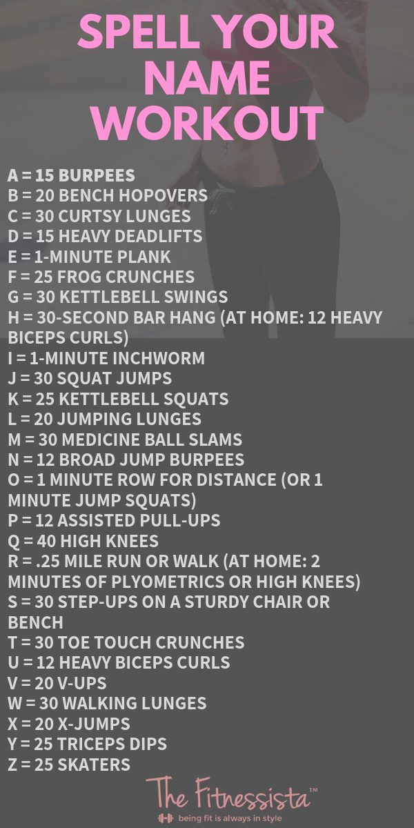 Spell Your Name Workout The Fitnessista