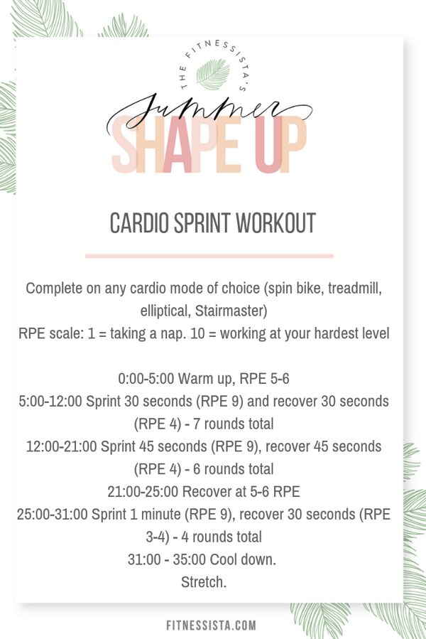 Sprint workout 2024 treadmill