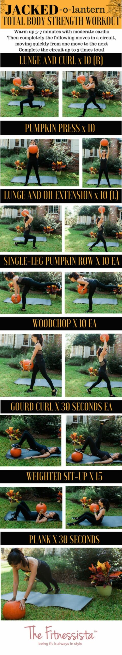 Jacked o lantern total body strength workout using a pumpkin