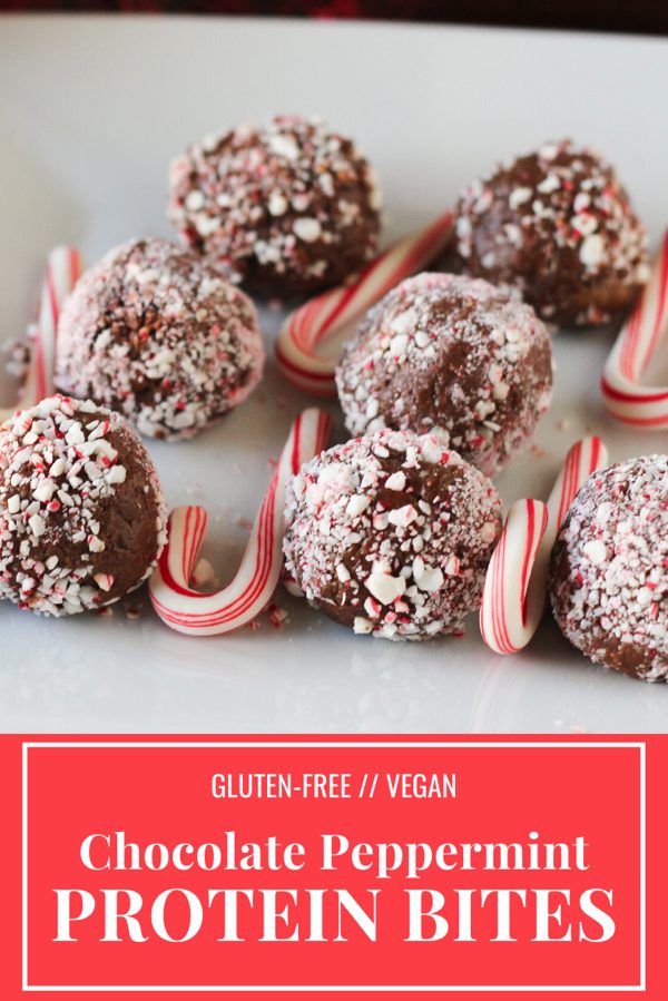 Chocolate peppermint protein bites