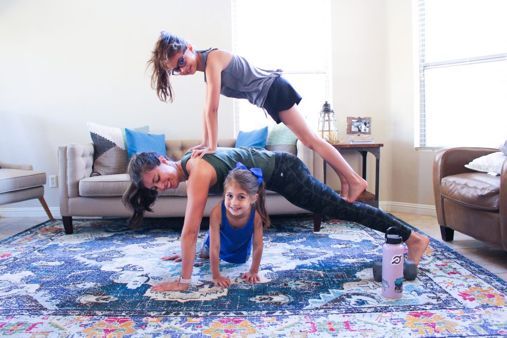 working out with kids at home