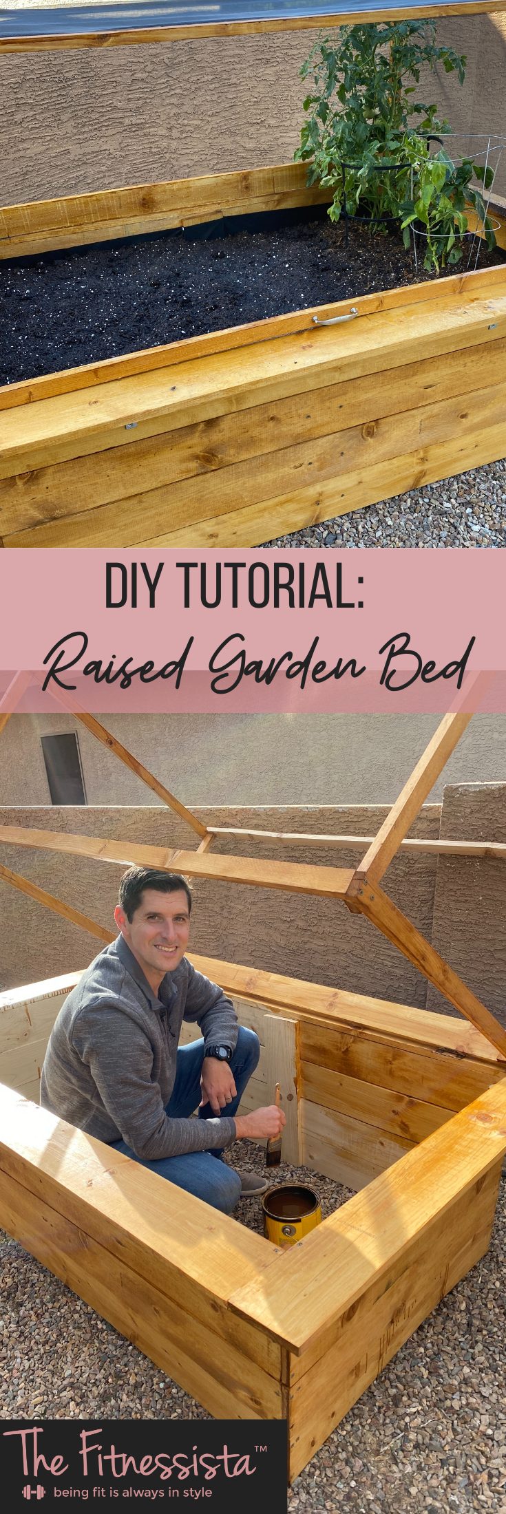 Make a raised garden bed!  Grow vegetables and herbs at home.  fitnessista.com