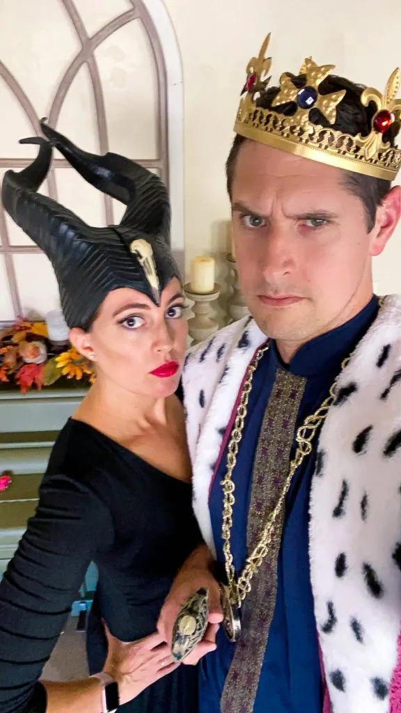 Maleficent and king costume for Halloween. Couples costume ideas