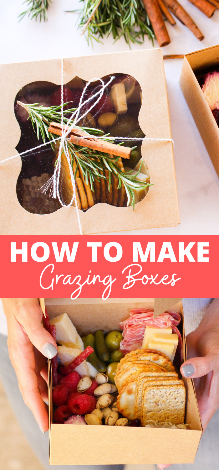 DIY grazing boxes! A cute and easy covid-friendly appetizer or holiday gift. Get the details here: fitnessista.com