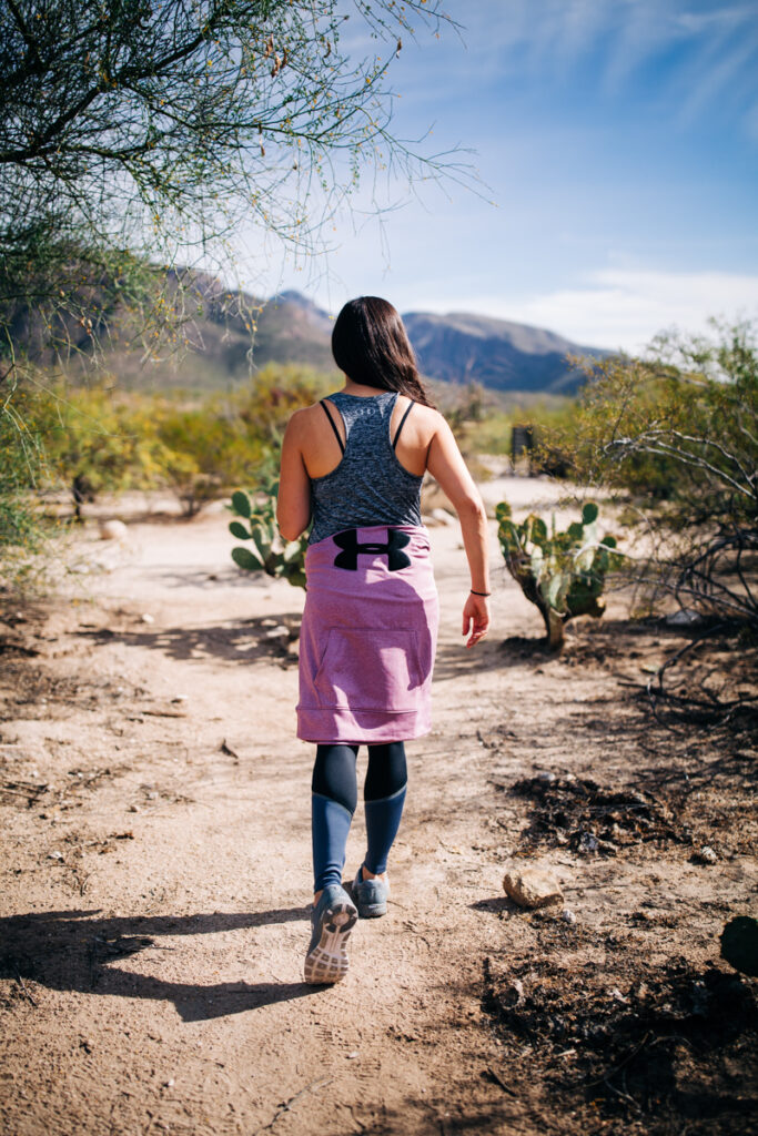 Girl running in the desert