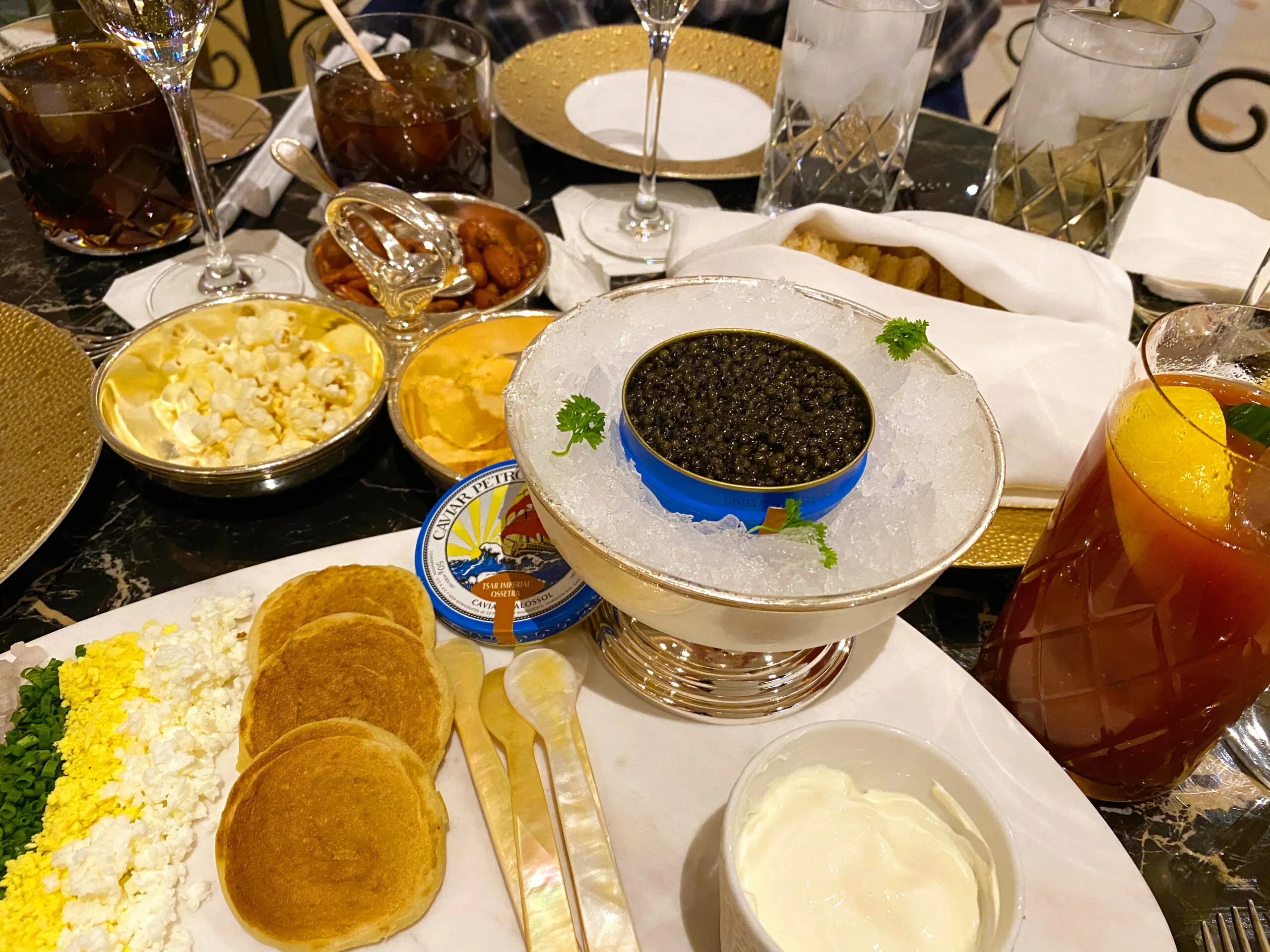 Caviar spread in Vegas