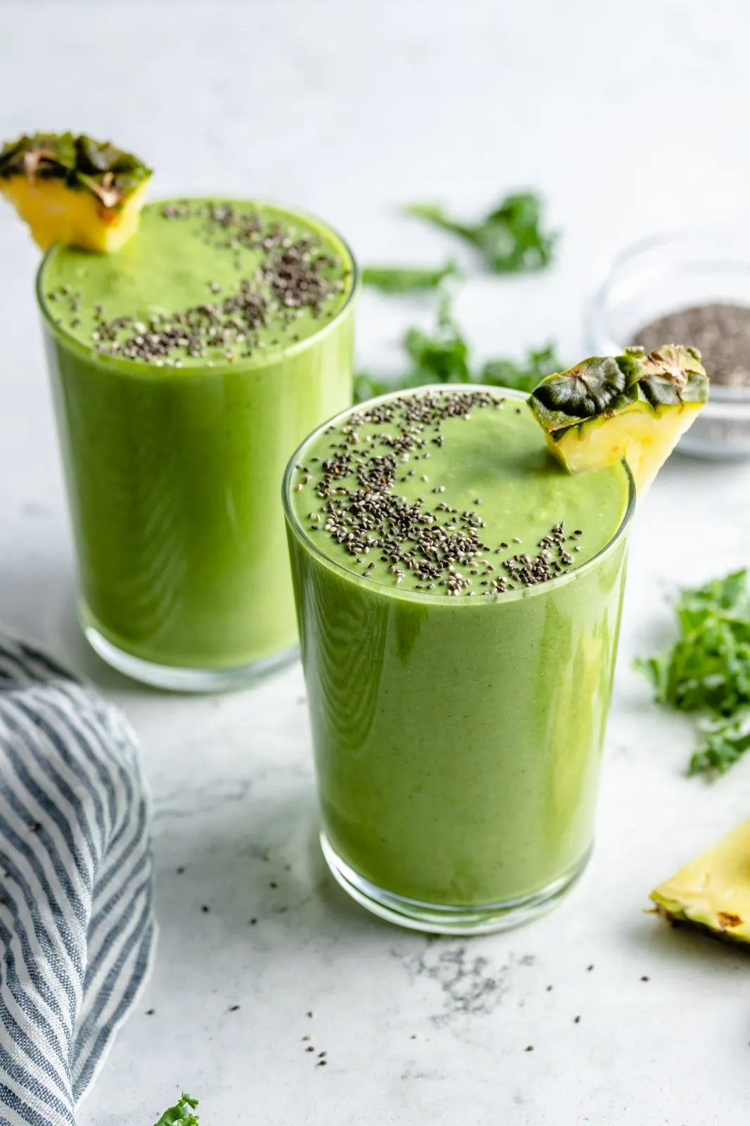 A refreshing pineapple kale smoothie