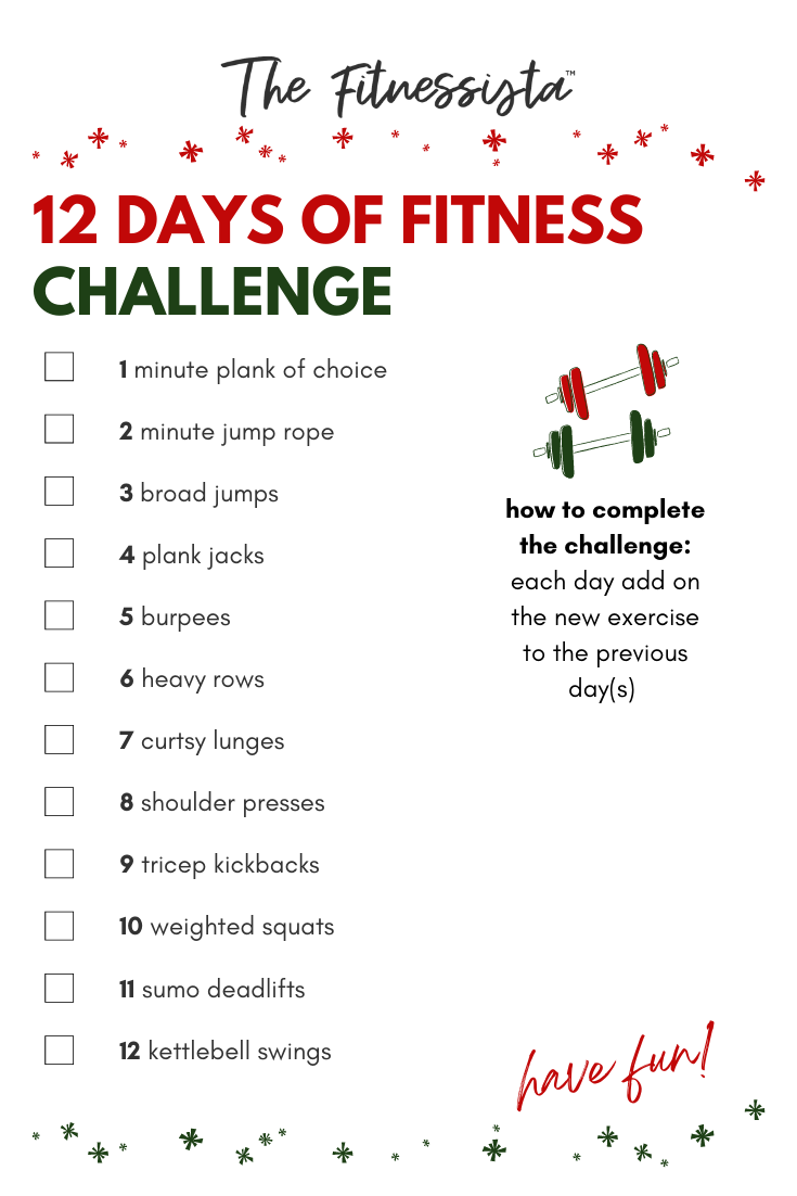 12 days of Fitness Challenge - The Fitnessista