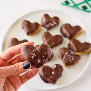Homemade Copycat Reese's Hearts (gluten-free and vegan)