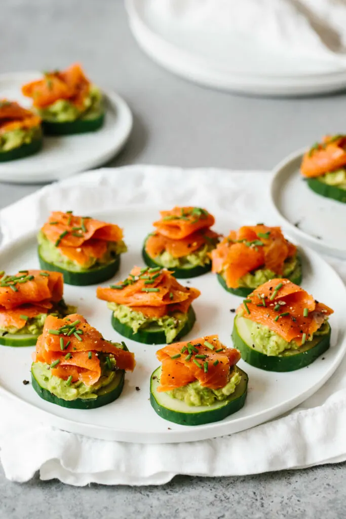 Smoked Salmon, Avocado & Cucumber Bites