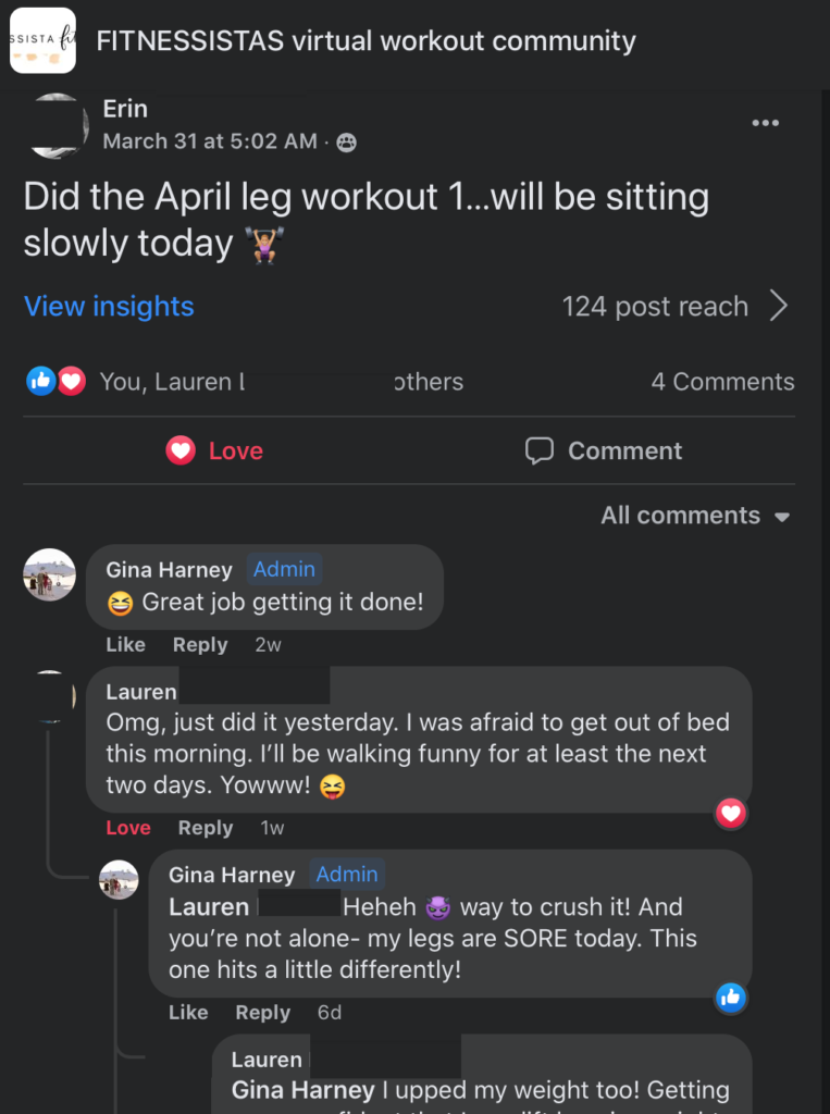 Feedback on the April workouts