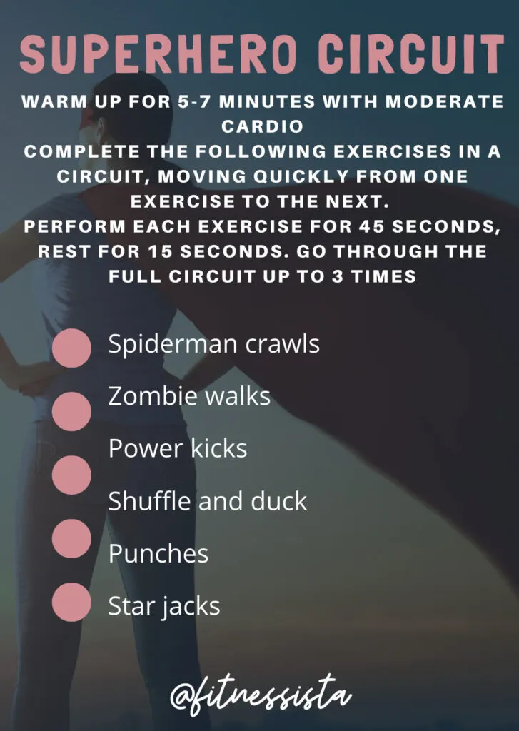 Superhero workout circuit