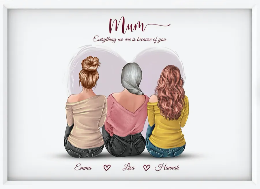 Mother and Daughters print