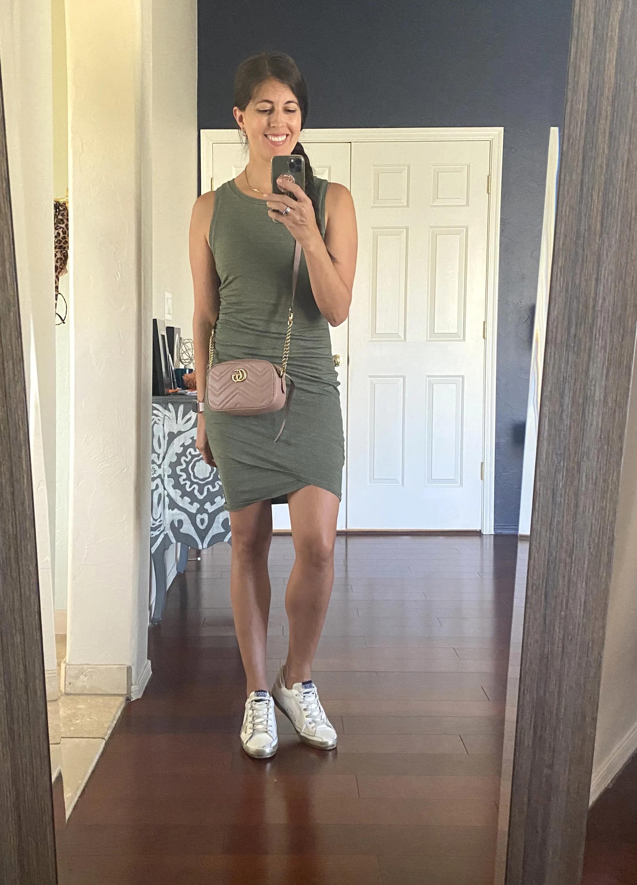 everyday dress with sneakers