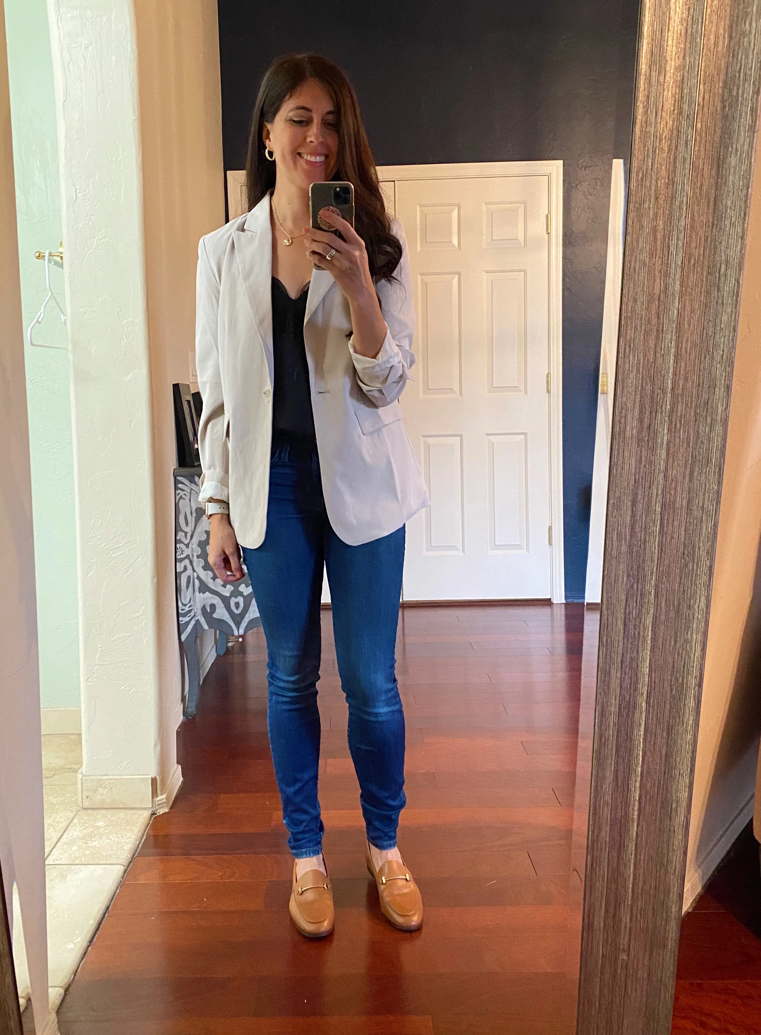 blazer and jeans outfit