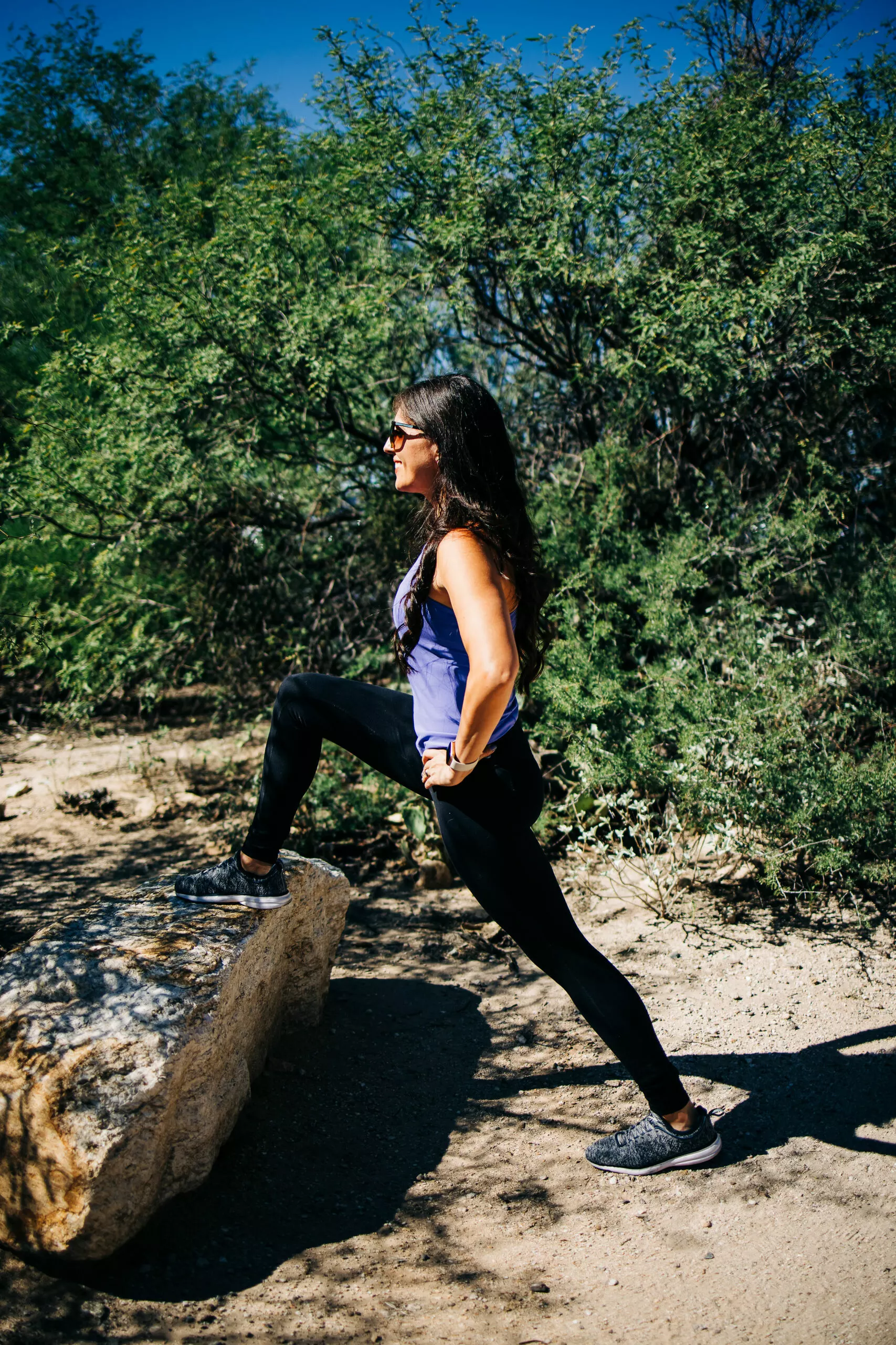 woman warming up before training