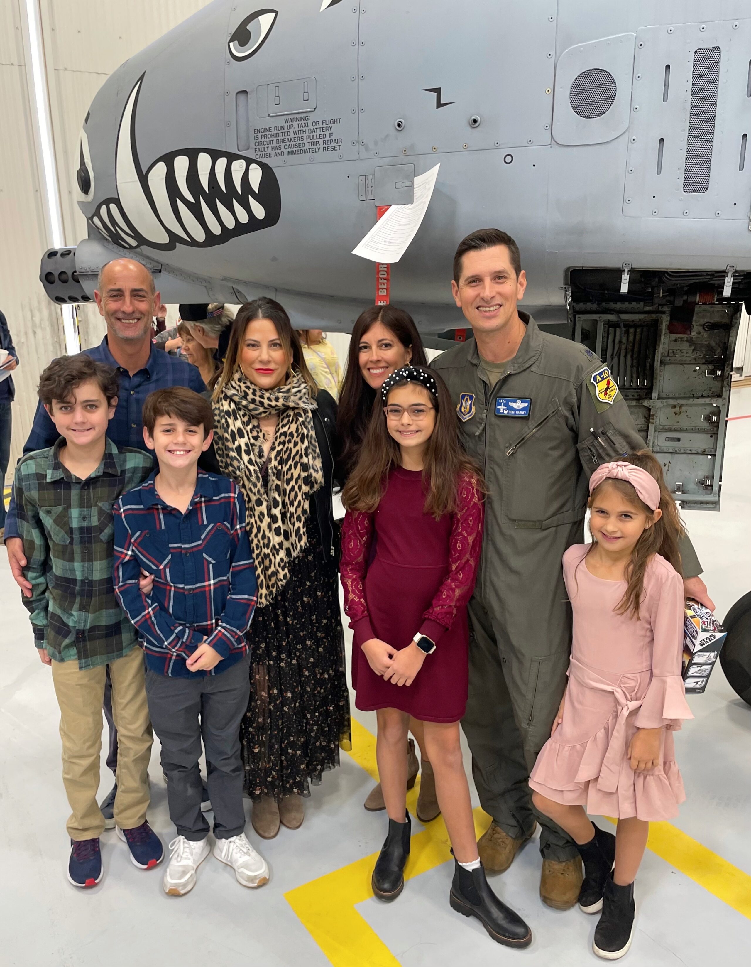 Pilot squadron commander with family