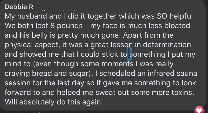 Community Detox results