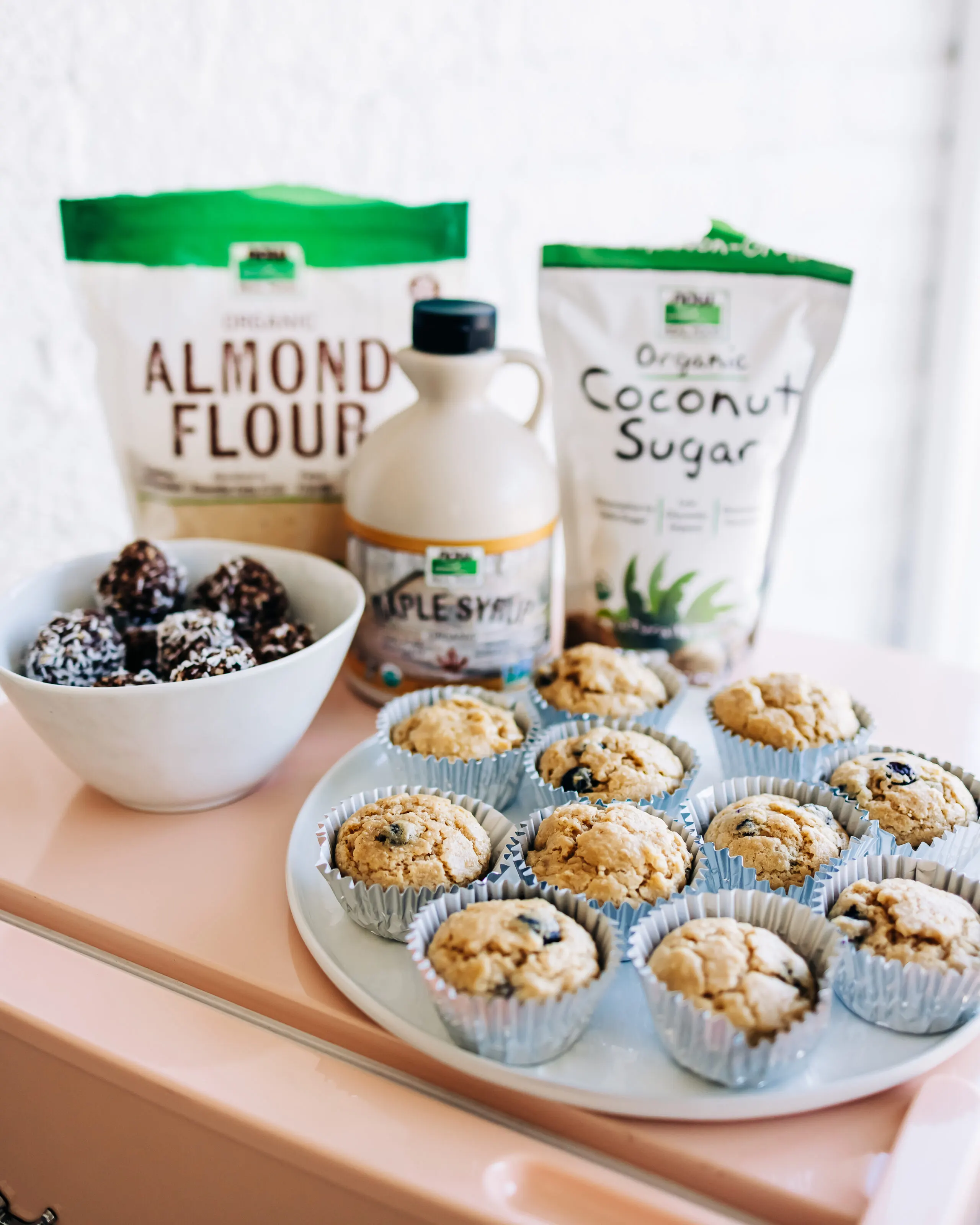 Lemon Blueberry Muffins and Chocolate Coconut Power Bites - The Fitnessista Get hold of US Obtain US